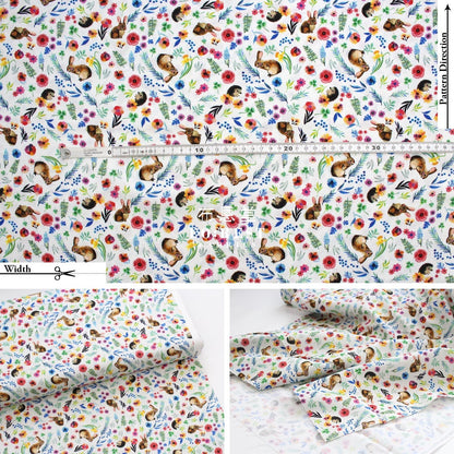 cotton - rabbit flower fabric White - FO:REST Fabric 布恩堂Liberty fabrictana lawnjapanese fabricykk zipper