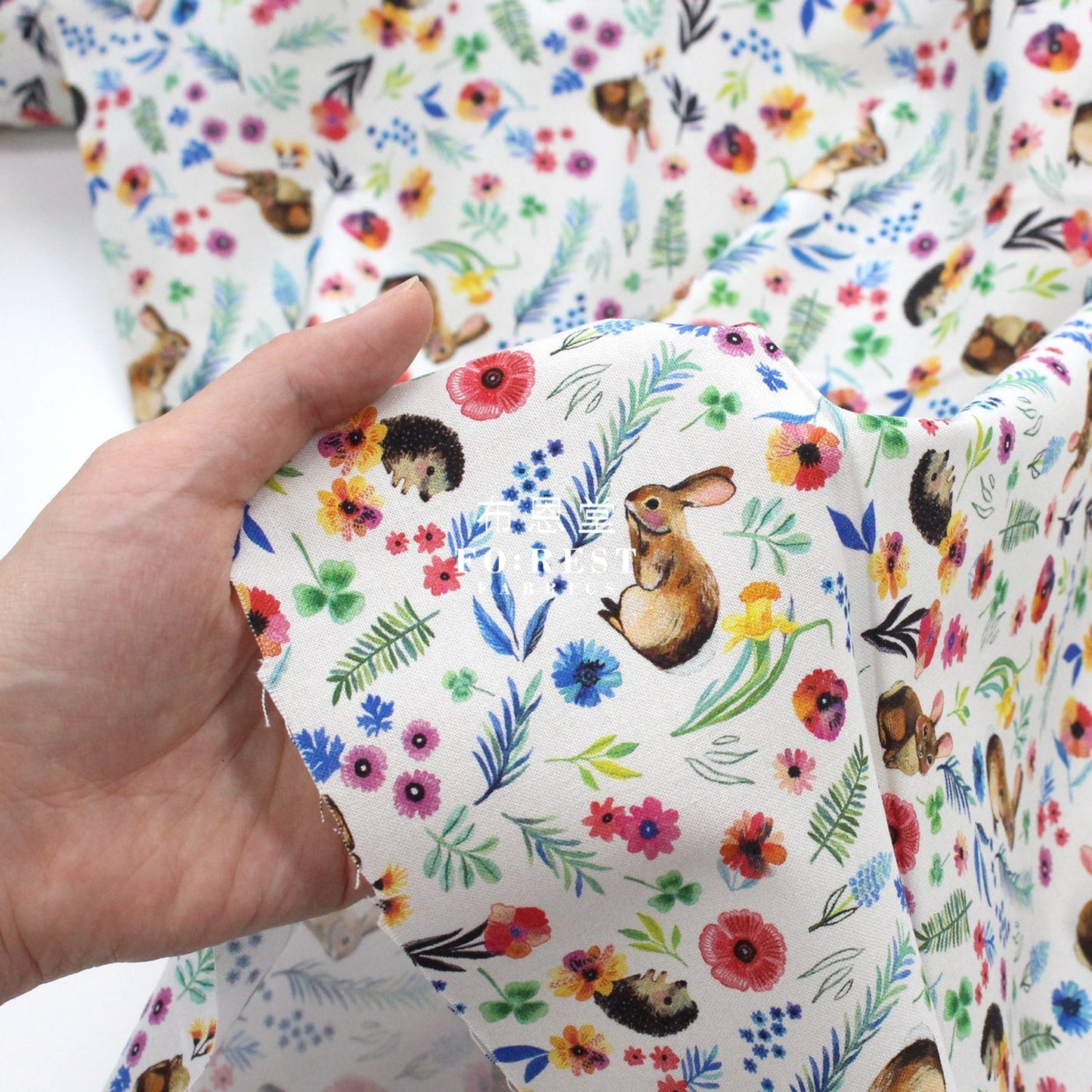 cotton - rabbit flower fabric White - FO:REST Fabric 布恩堂Liberty fabrictana lawnjapanese fabricykk zipper