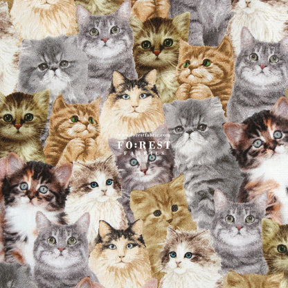 cotton - Realistic Cats fabric - FO:REST Fabric 布恩堂Liberty fabrictana lawnjapanese fabricykk zipper