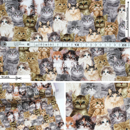 cotton - Realistic Cats fabric - FO:REST Fabric 布恩堂Liberty fabrictana lawnjapanese fabricykk zipper