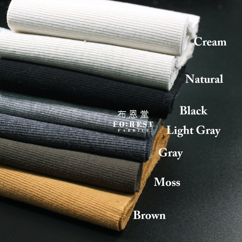 Cotton Rib-Knit - Solid Fabric Jersey Knit