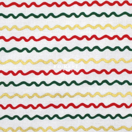 cotton - Ribbon Stripe Cream Metallic Fabric - FO:REST Fabric 布恩堂Liberty fabrictana lawnjapanese fabricykk zipper