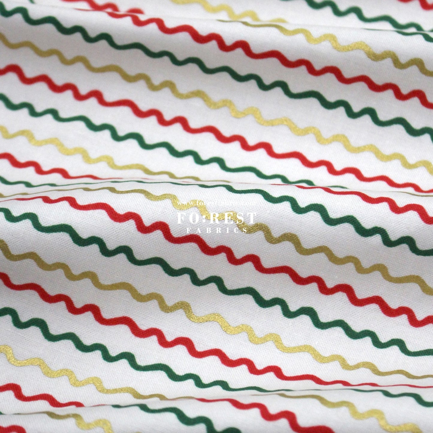 cotton - Ribbon Stripe Cream Metallic Fabric - FO:REST Fabric 布恩堂Liberty fabrictana lawnjapanese fabricykk zipper