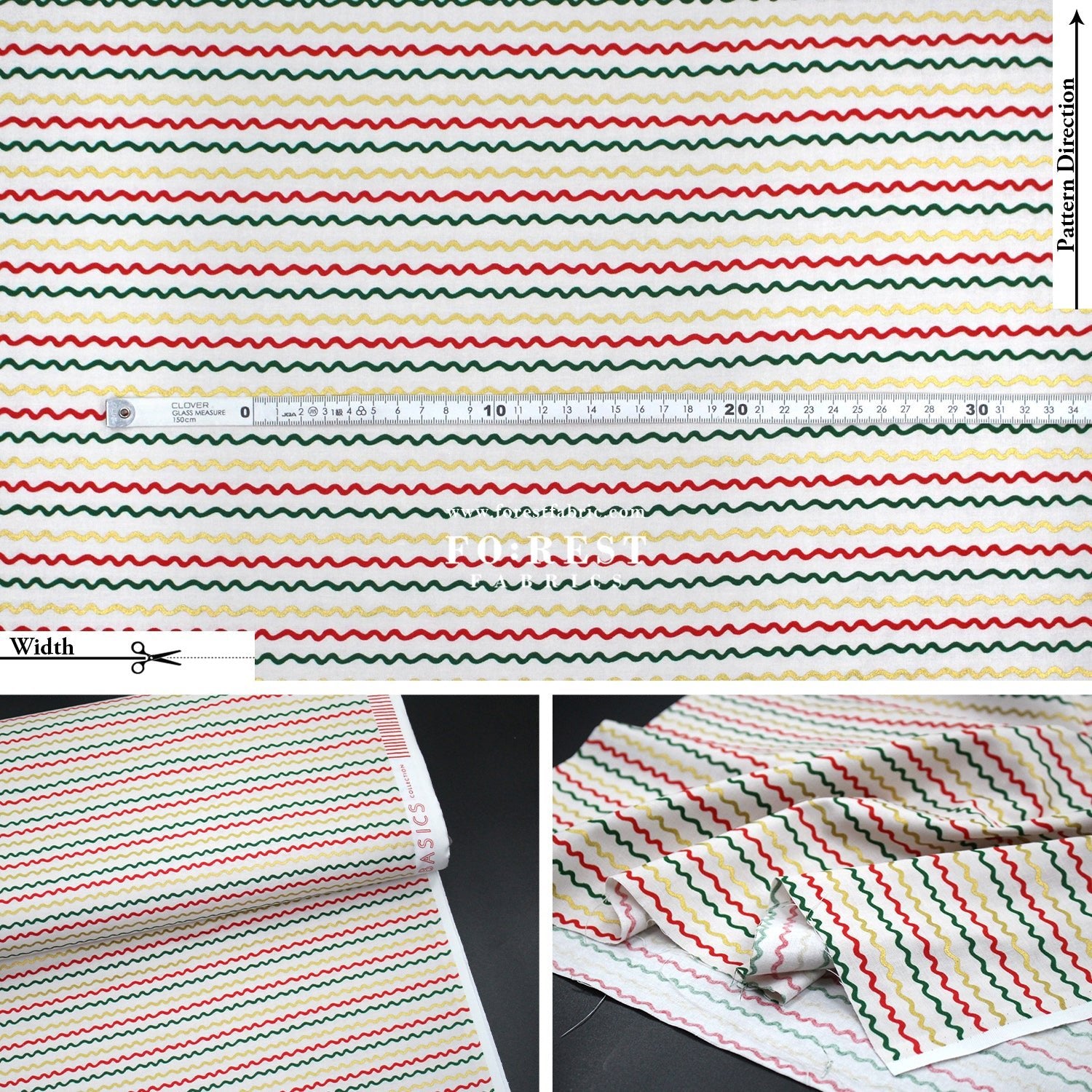 cotton - Ribbon Stripe Cream Metallic Fabric - FO:REST Fabric 布恩堂Liberty fabrictana lawnjapanese fabricykk zipper