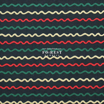 cotton - Ribbon Stripe Evergreen Metallic Fabric - FO:REST Fabric 布恩堂Liberty fabrictana lawnjapanese fabricykk zipper