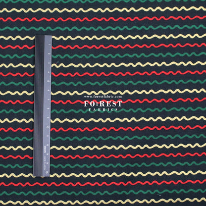 cotton - Ribbon Stripe Evergreen Metallic Fabric - FO:REST Fabric 布恩堂Liberty fabrictana lawnjapanese fabricykk zipper
