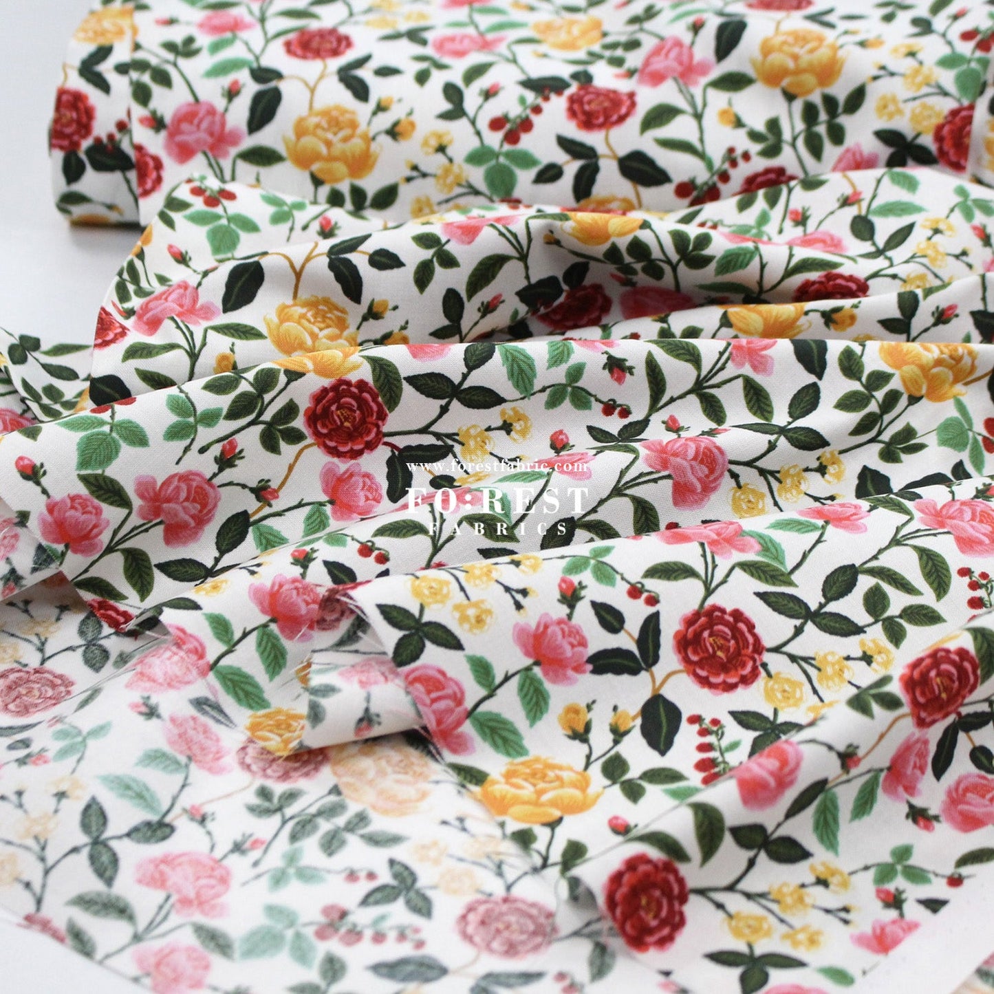 cotton - Rose fabric - FO:REST Fabric 布恩堂Liberty fabrictana lawnjapanese fabricykk zipper