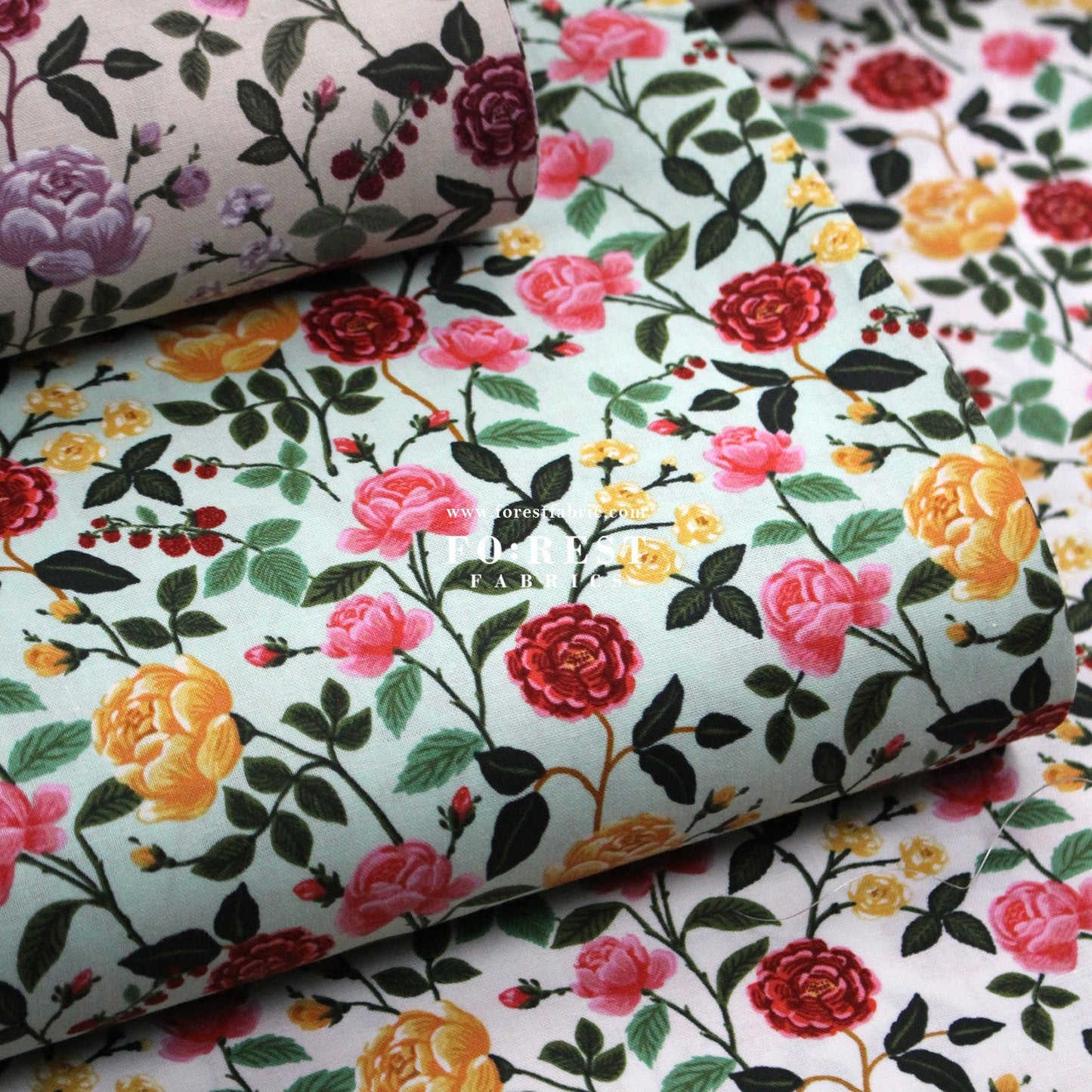 cotton - Rose fabric - FO:REST Fabric 布恩堂Liberty fabrictana lawnjapanese fabricykk zipper