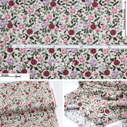 cotton - Rose fabric - FO:REST Fabric 布恩堂Liberty fabrictana lawnjapanese fabricykk zipper