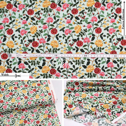 cotton - Rose fabric - FO:REST Fabric 布恩堂Liberty fabrictana lawnjapanese fabricykk zipper