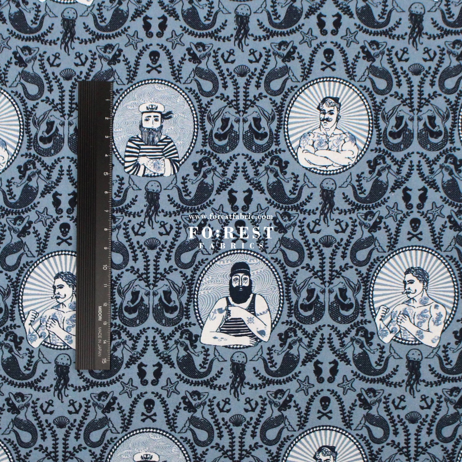 cotton - Sailor Salty Colony fabric - FO:REST Fabric 布恩堂Liberty fabrictana lawnjapanese fabricykk zipper