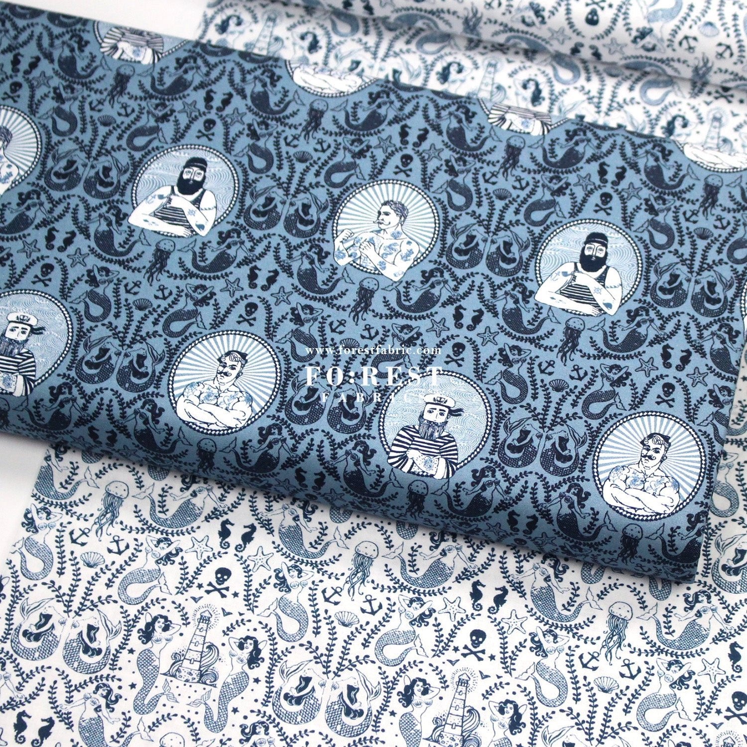 cotton - Sailor Salty Colony fabric - FO:REST Fabric 布恩堂Liberty fabrictana lawnjapanese fabricykk zipper