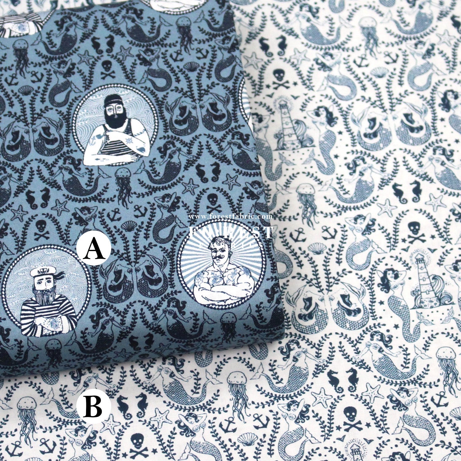cotton - Sailor Salty Colony fabric - FO:REST Fabric 布恩堂Liberty fabrictana lawnjapanese fabricykk zipper