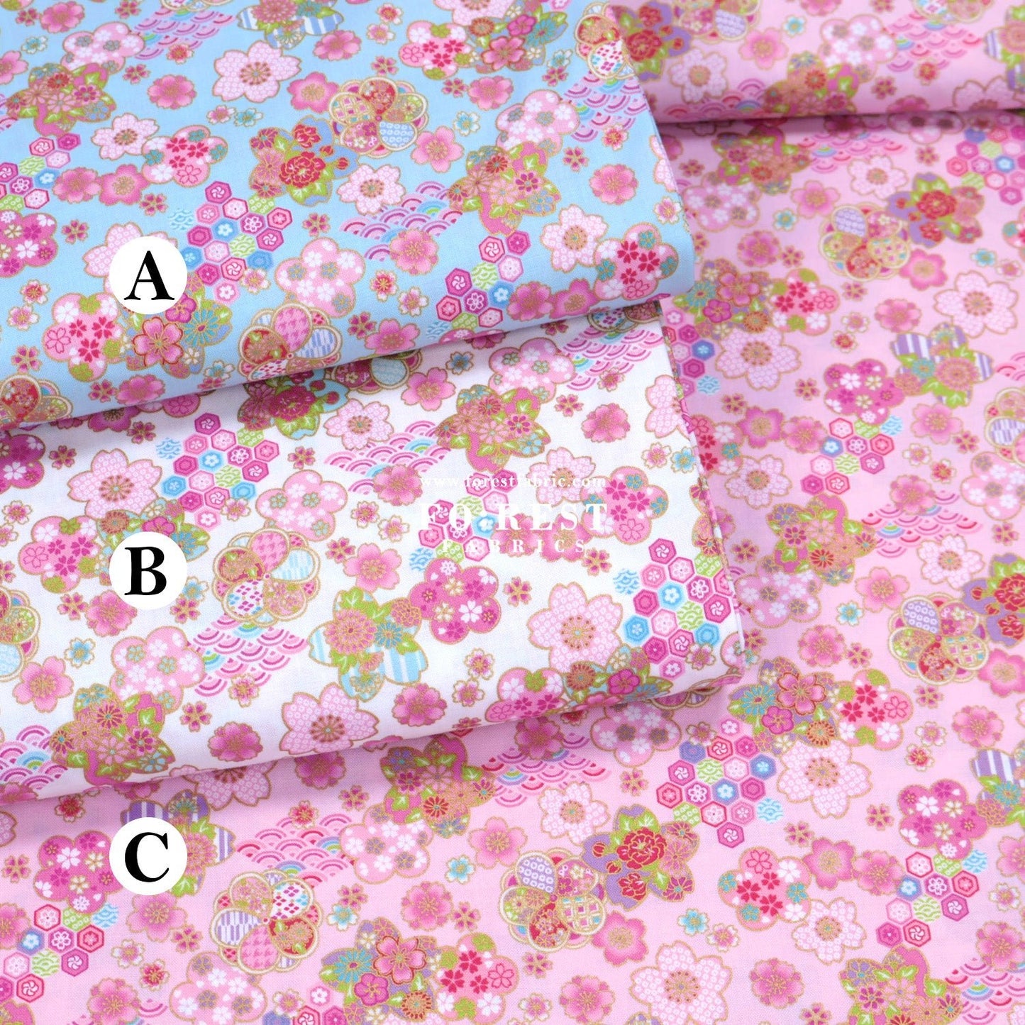 cotton - Sakura flower dance - FO:REST Fabric 布恩堂Liberty fabrictana lawnjapanese fabricykk zipper