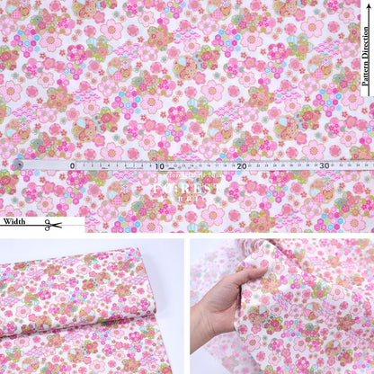 cotton - Sakura flower dance - FO:REST Fabric 布恩堂Liberty fabrictana lawnjapanese fabricykk zipper
