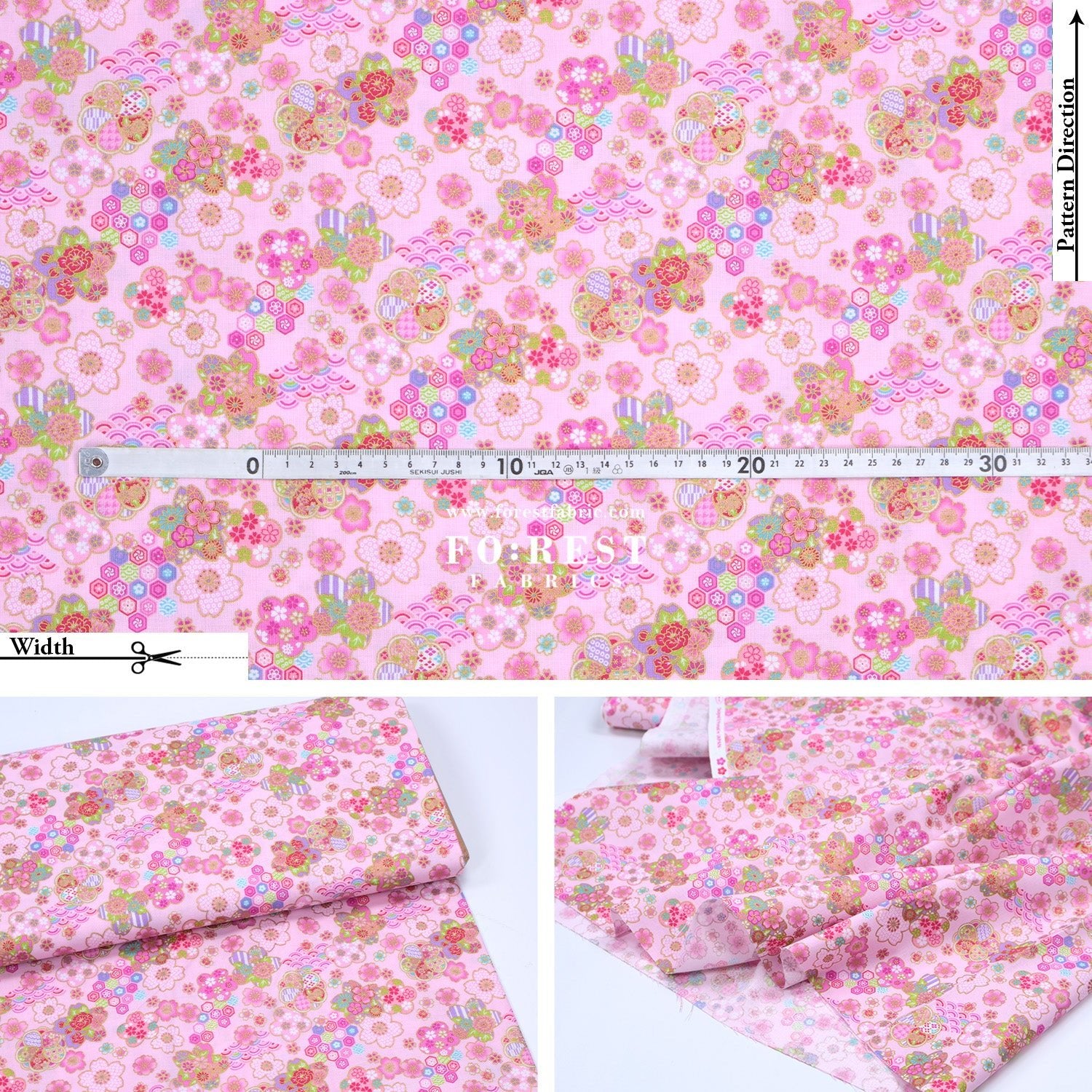 cotton - Sakura flower dance - FO:REST Fabric 布恩堂Liberty fabrictana lawnjapanese fabricykk zipper