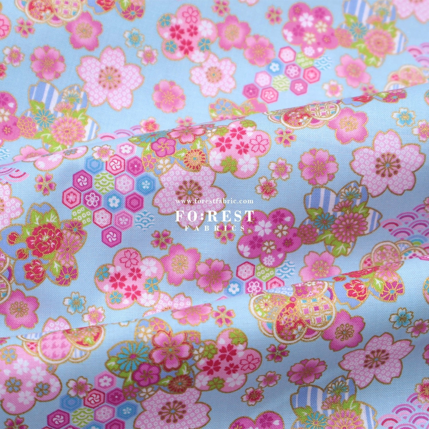 cotton - Sakura flower dance - FO:REST Fabric 布恩堂Liberty fabrictana lawnjapanese fabricykk zipper