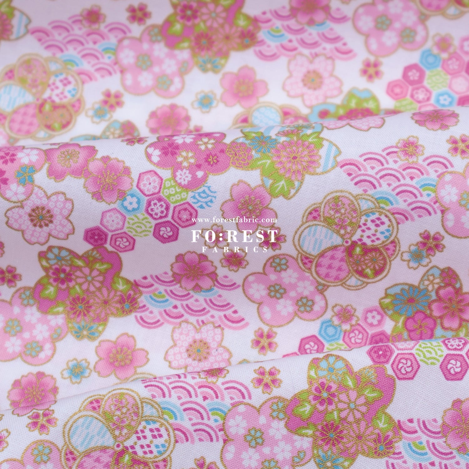 cotton - Sakura flower dance - FO:REST Fabric 布恩堂Liberty fabrictana lawnjapanese fabricykk zipper