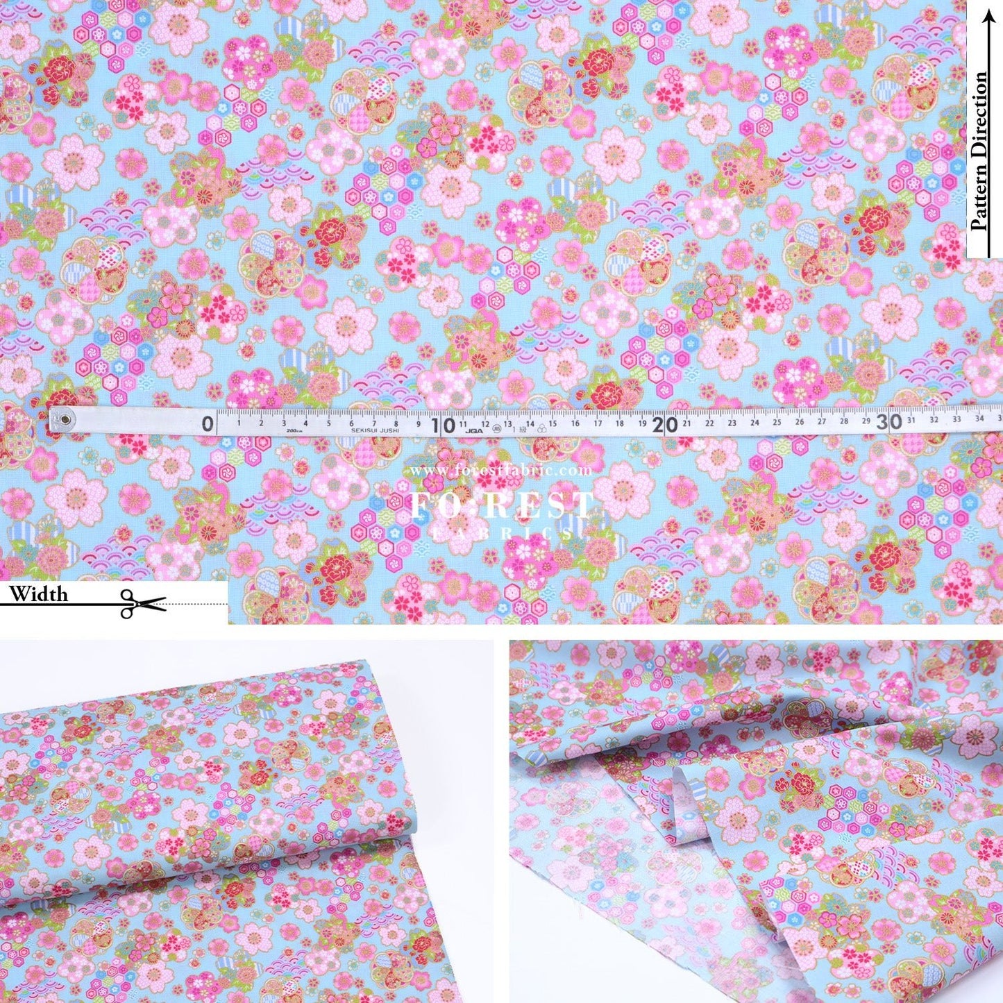 cotton - Sakura flower dance - FO:REST Fabric 布恩堂Liberty fabrictana lawnjapanese fabricykk zipper
