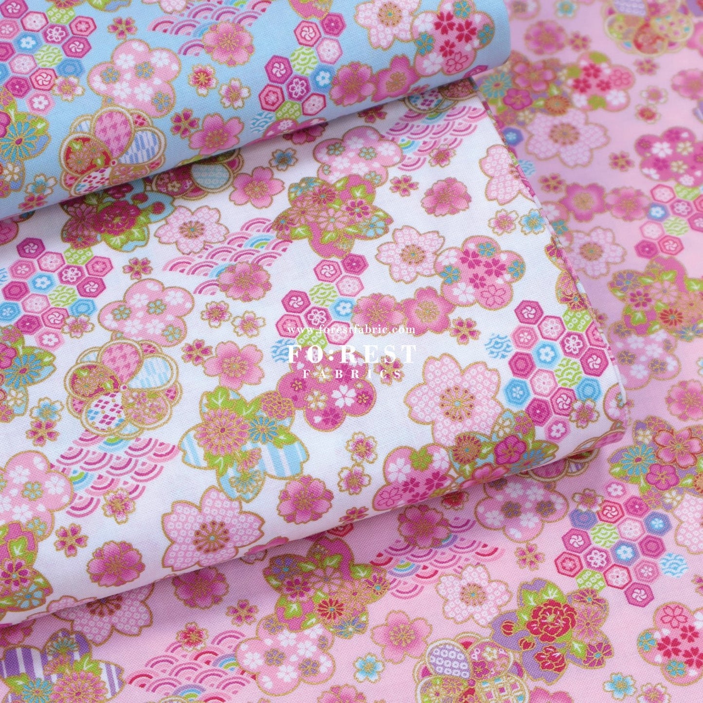 cotton - Sakura flower dance - FO:REST Fabric 布恩堂Liberty fabrictana lawnjapanese fabricykk zipper