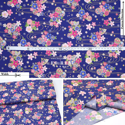 cotton - Sakura River - FO:REST Fabric 布恩堂Liberty fabrictana lawnjapanese fabricykk zipper