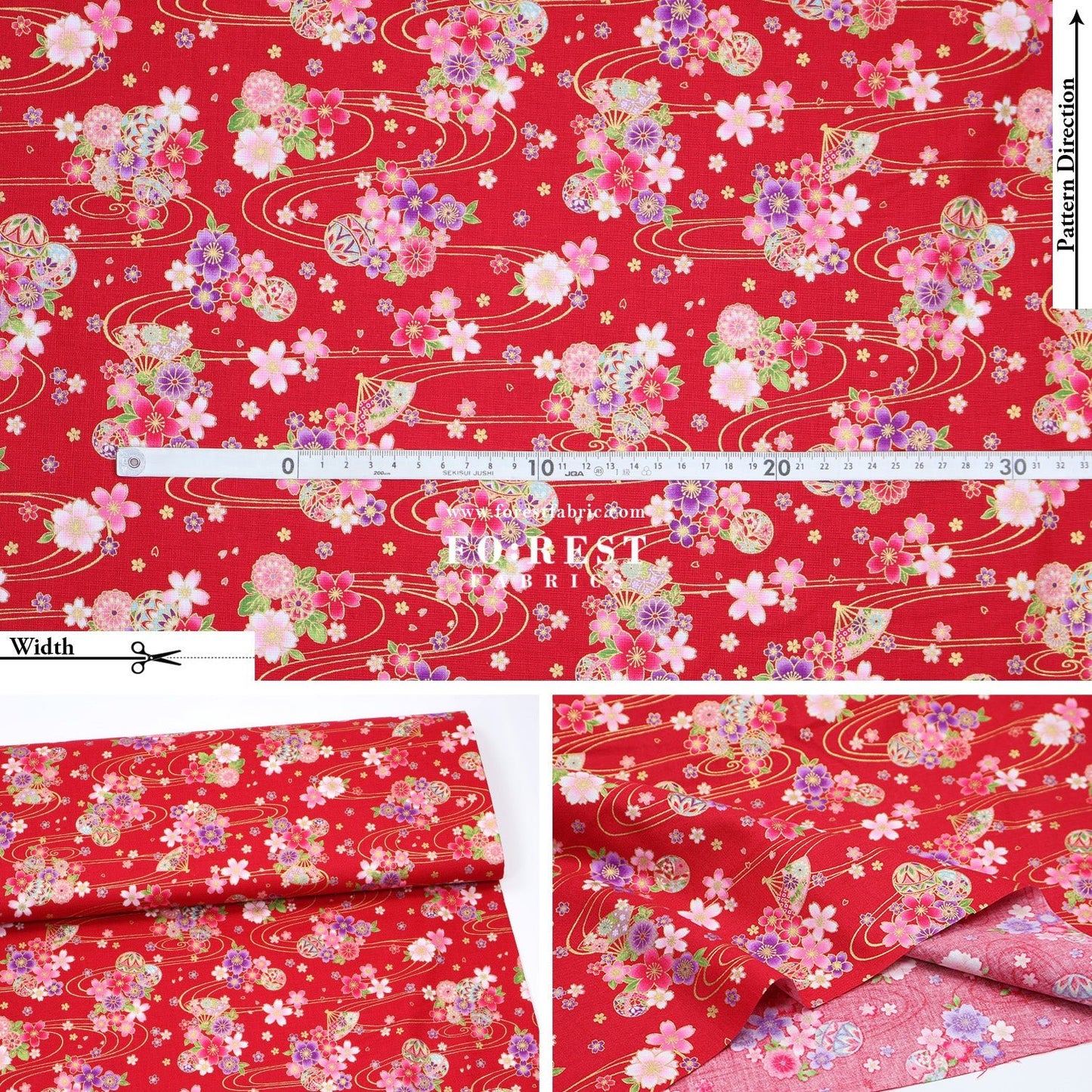 cotton - Sakura River - FO:REST Fabric 布恩堂Liberty fabrictana lawnjapanese fabricykk zipper