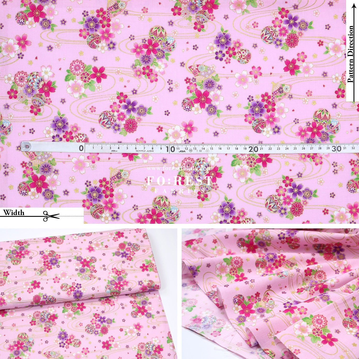cotton - Sakura River - FO:REST Fabric 布恩堂Liberty fabrictana lawnjapanese fabricykk zipper