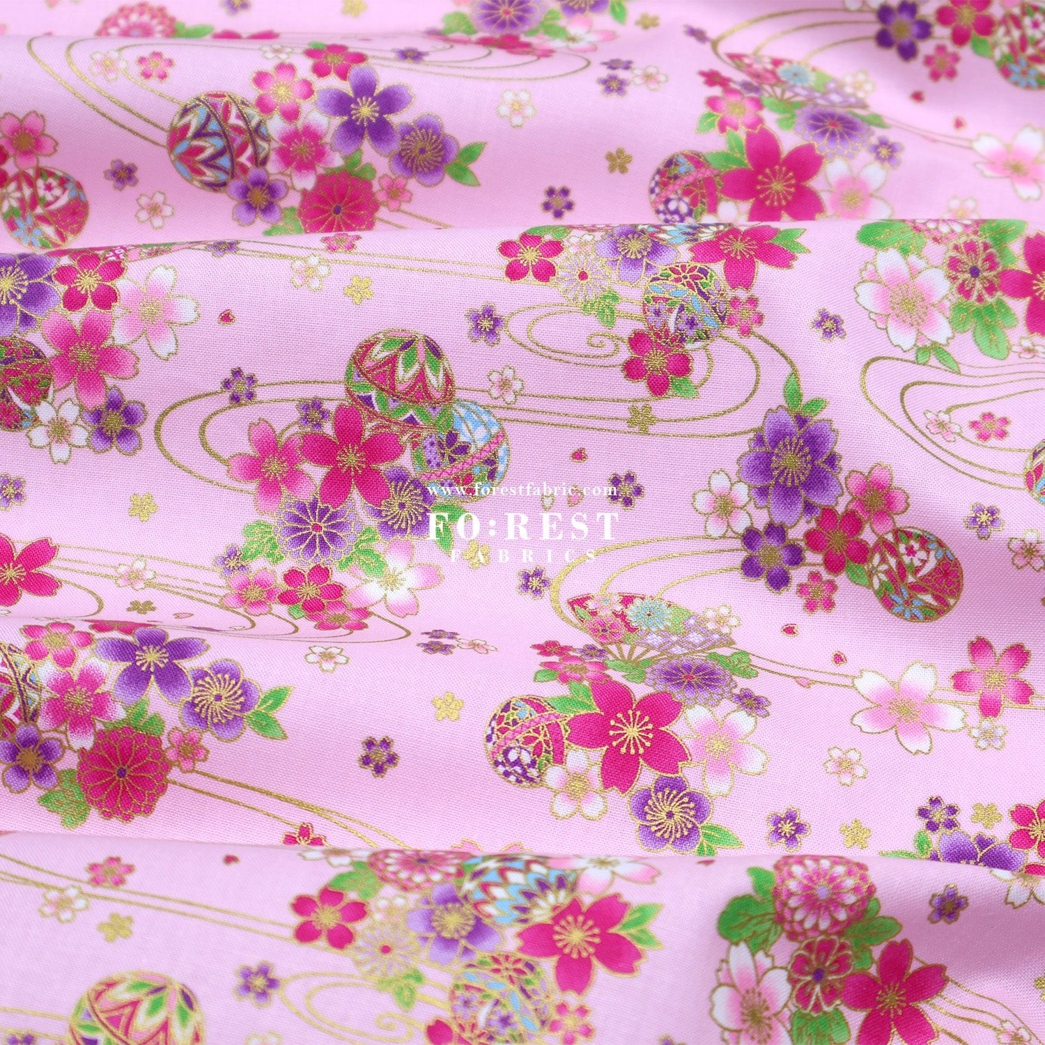 cotton - Sakura River - FO:REST Fabric 布恩堂Liberty fabrictana lawnjapanese fabricykk zipper