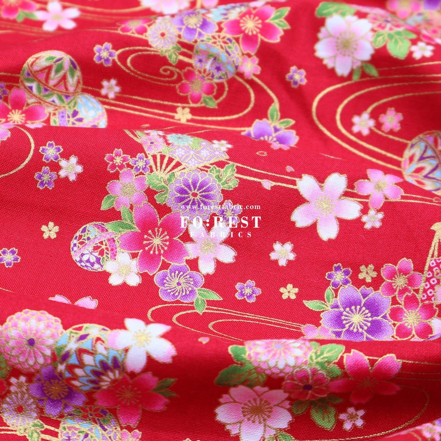 cotton - Sakura River - FO:REST Fabric 布恩堂Liberty fabrictana lawnjapanese fabricykk zipper