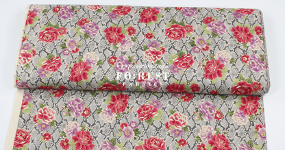cotton - Sanke Peony金彩白蛇 fabric Gray - FO:REST Fabric 布恩堂Liberty fabrictana lawnjapanese fabricykk zipper