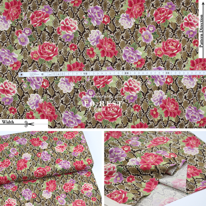 cotton - Sanke Peony金彩白蛇 fabric Mustard - FO:REST Fabric 布恩堂Liberty fabrictana lawnjapanese fabricykk zipper