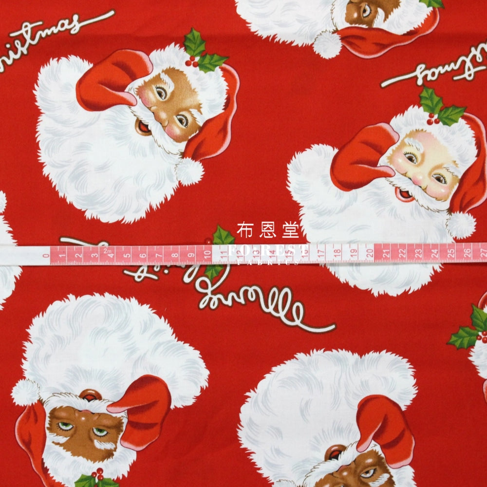 Cotton -Santa Claus Fabric Red