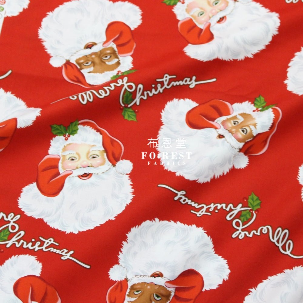 cotton - Santa Claus fabric Red - FO:REST Fabric 布恩堂Liberty fabrictana lawnjapanese fabricykk zipper
