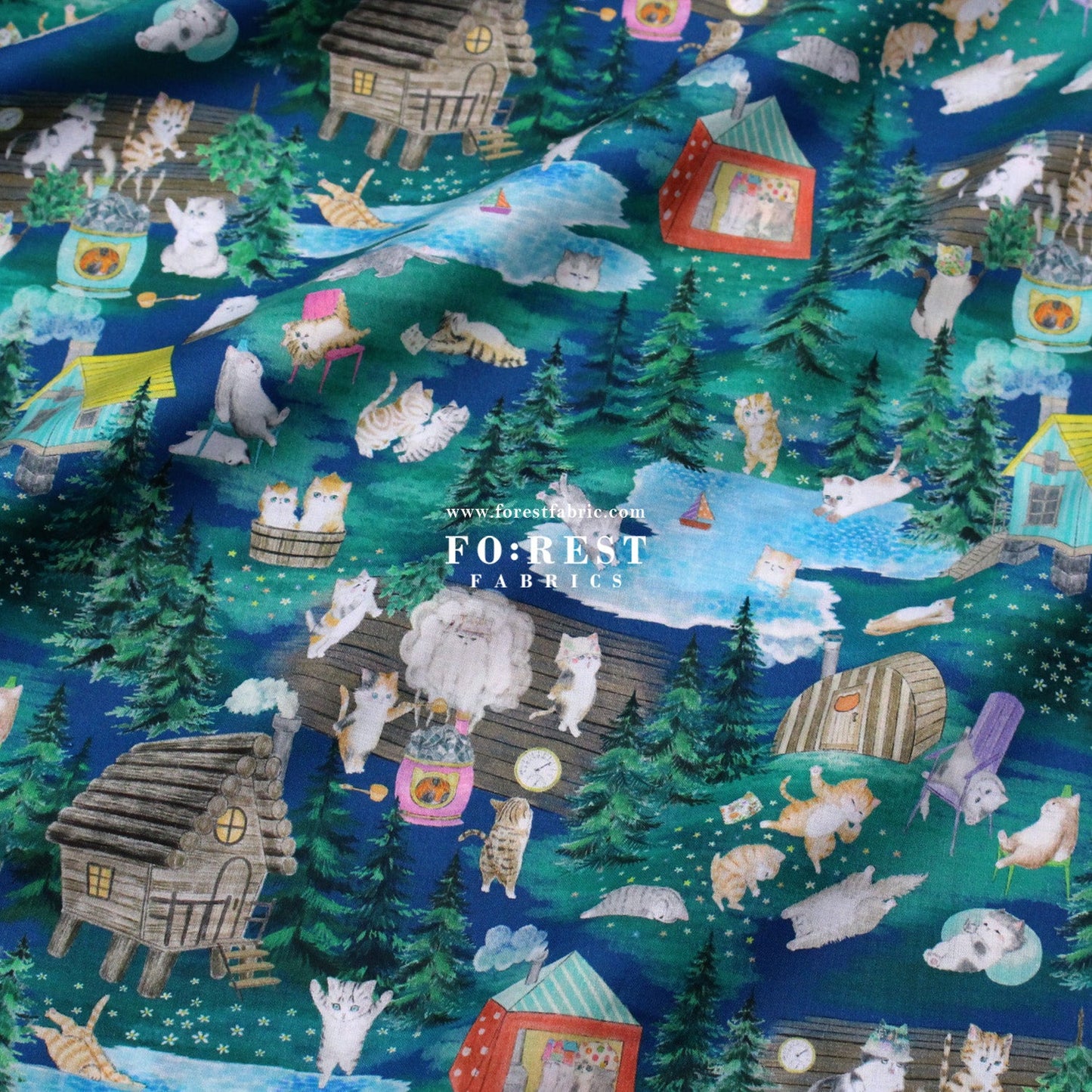 cotton - Sauna fabric - FO:REST Fabric 布恩堂Liberty fabrictana lawnjapanese fabricykk zipper