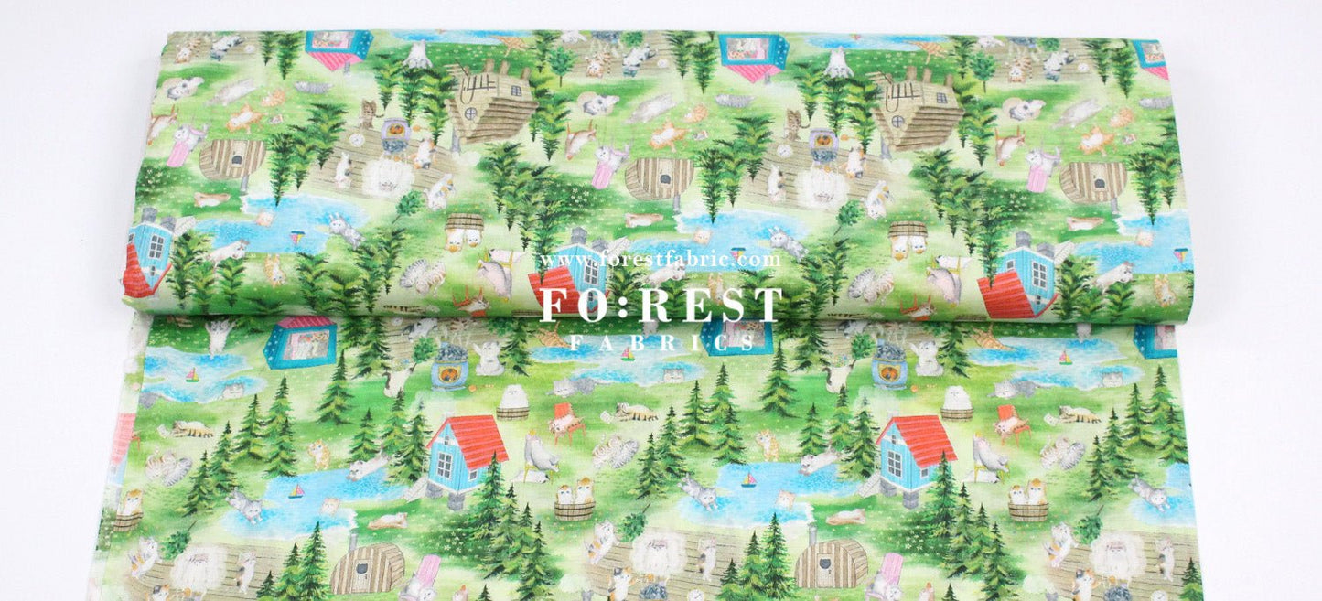 cotton - Sauna fabric - FO:REST Fabric 布恩堂Liberty fabrictana lawnjapanese fabricykk zipper