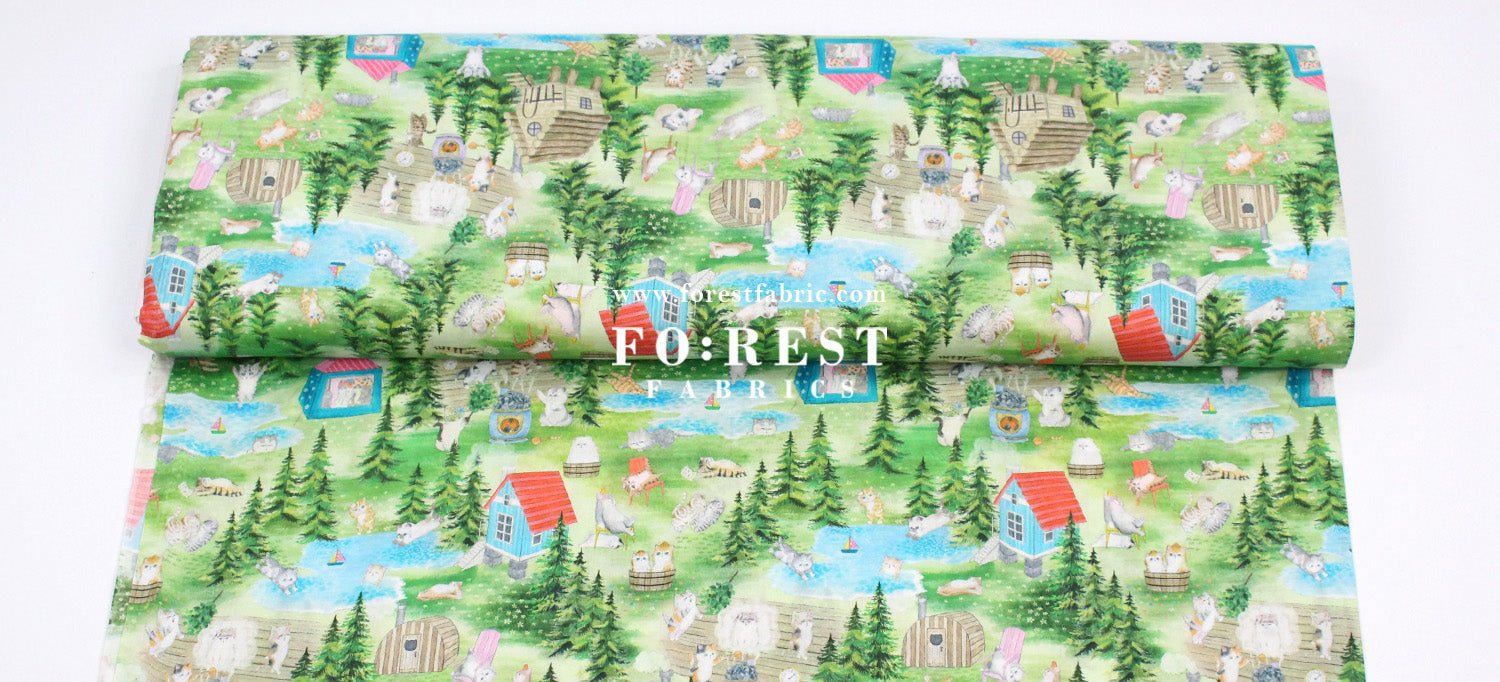 cotton - Sauna fabric - FO:REST Fabric 布恩堂Liberty fabrictana lawnjapanese fabricykk zipper