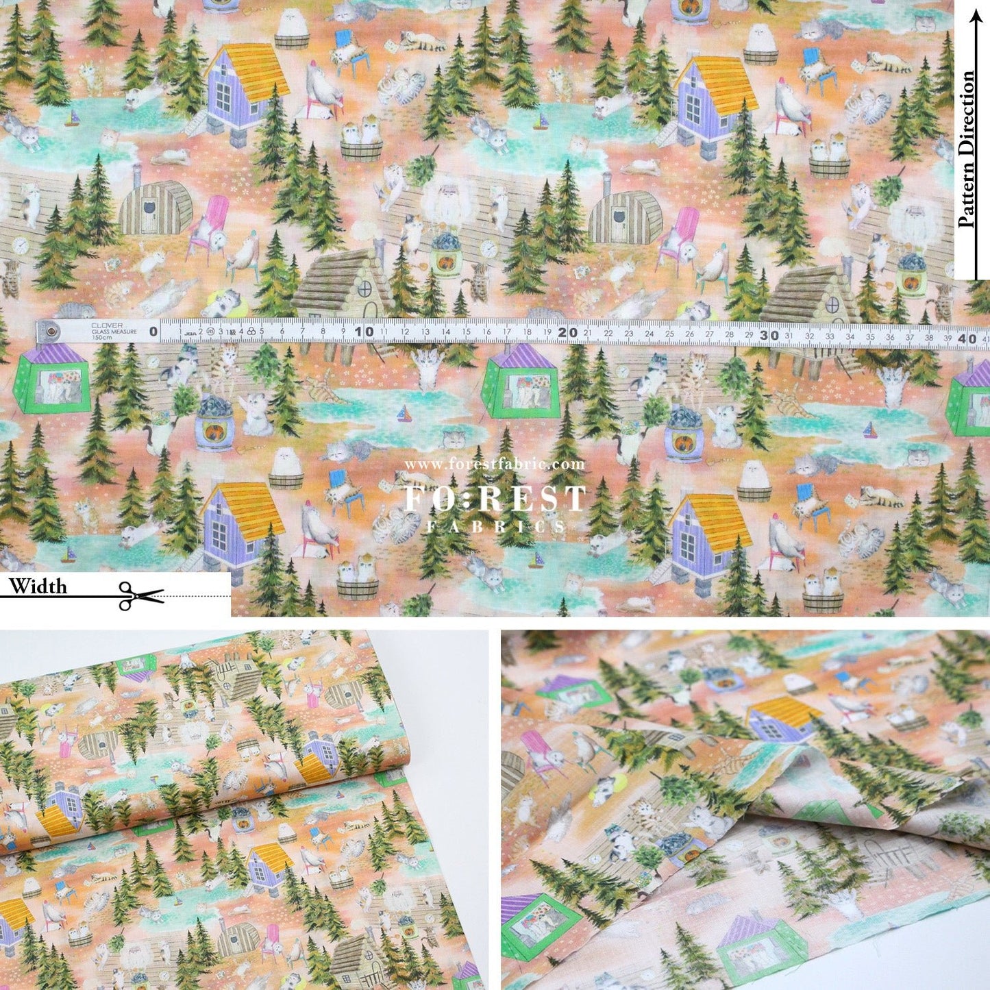cotton - Sauna fabric - FO:REST Fabric 布恩堂Liberty fabrictana lawnjapanese fabricykk zipper