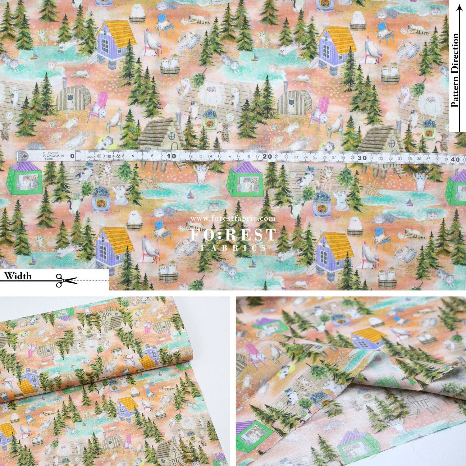 cotton - Sauna fabric - FO:REST Fabric 布恩堂Liberty fabrictana lawnjapanese fabricykk zipper
