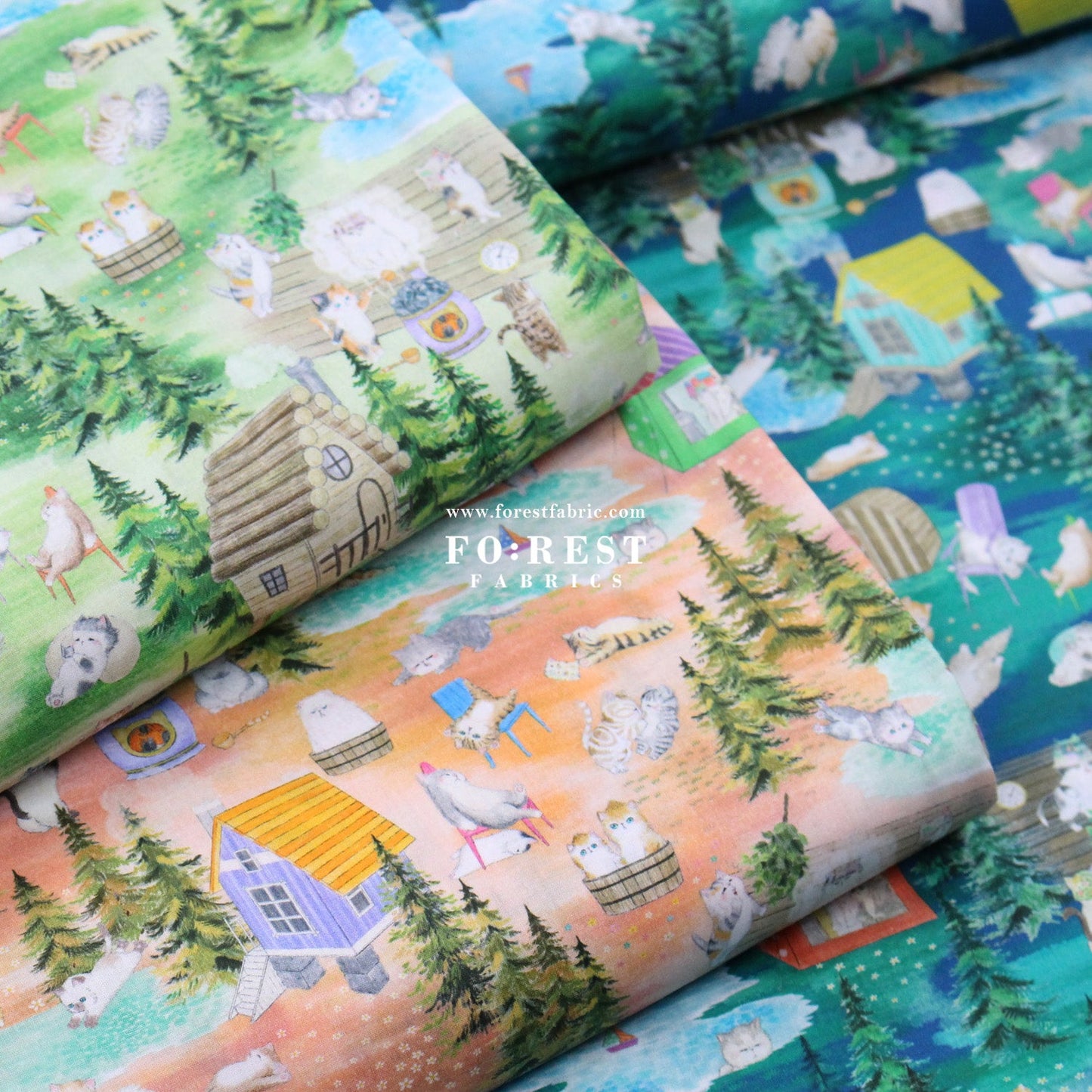 cotton - Sauna fabric - FO:REST Fabric 布恩堂Liberty fabrictana lawnjapanese fabricykk zipper