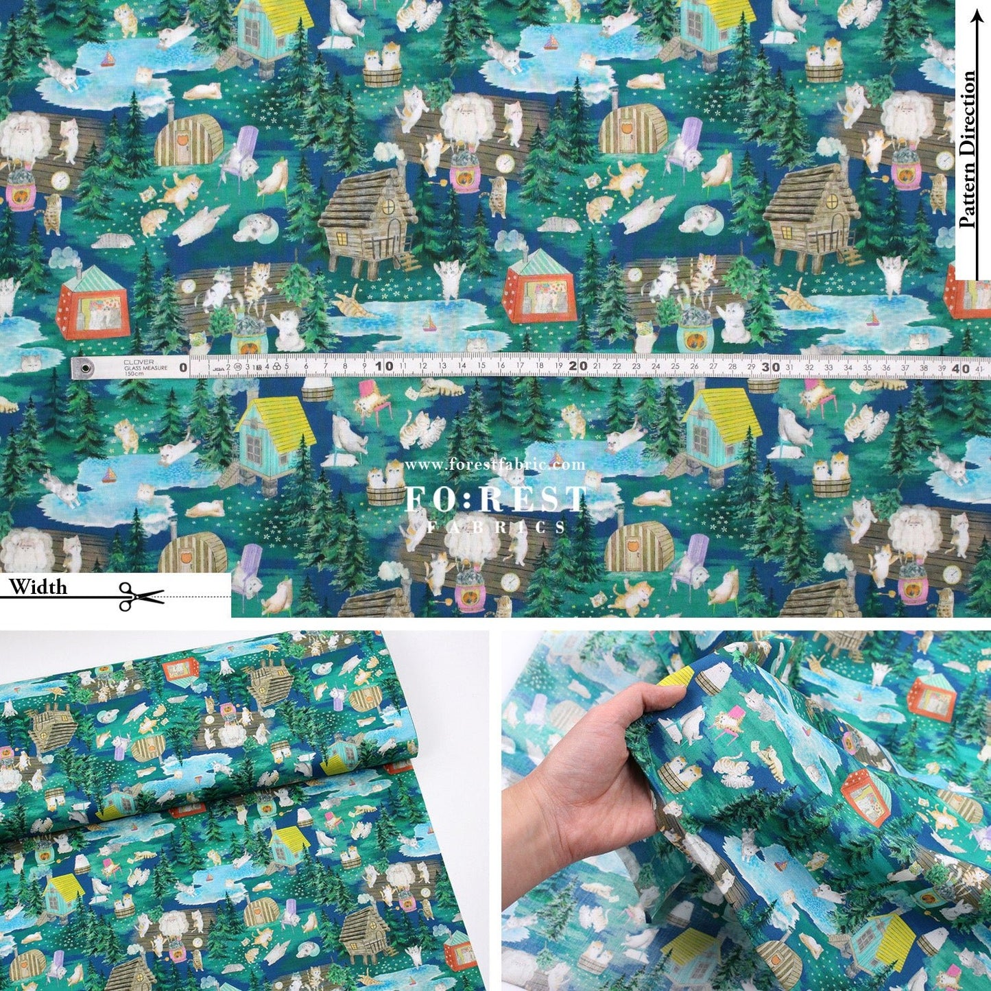 cotton - Sauna fabric - FO:REST Fabric 布恩堂Liberty fabrictana lawnjapanese fabricykk zipper