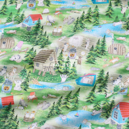 cotton - Sauna fabric - FO:REST Fabric 布恩堂Liberty fabrictana lawnjapanese fabricykk zipper
