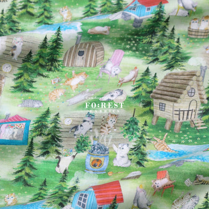 cotton - Sauna fabric - FO:REST Fabric 布恩堂Liberty fabrictana lawnjapanese fabricykk zipper
