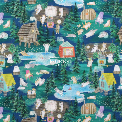 cotton - Sauna fabric - FO:REST Fabric 布恩堂Liberty fabrictana lawnjapanese fabricykk zipper