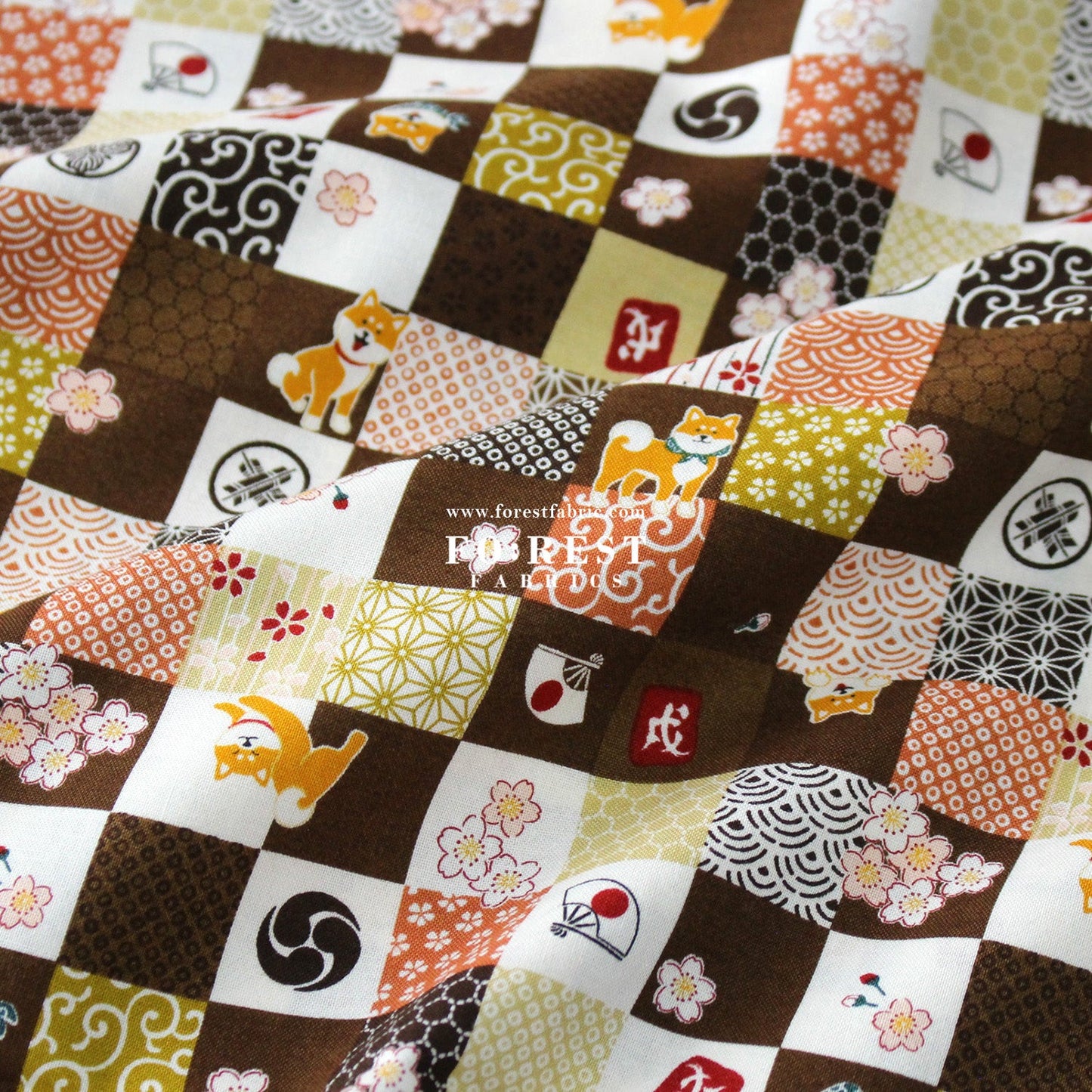 cotton - Shiba inu fabric - FO:REST Fabric 布恩堂Liberty fabrictana lawnjapanese fabricykk zipper