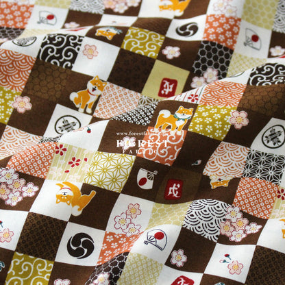 cotton - Shiba inu fabric - FO:REST Fabric 布恩堂Liberty fabrictana lawnjapanese fabricykk zipper