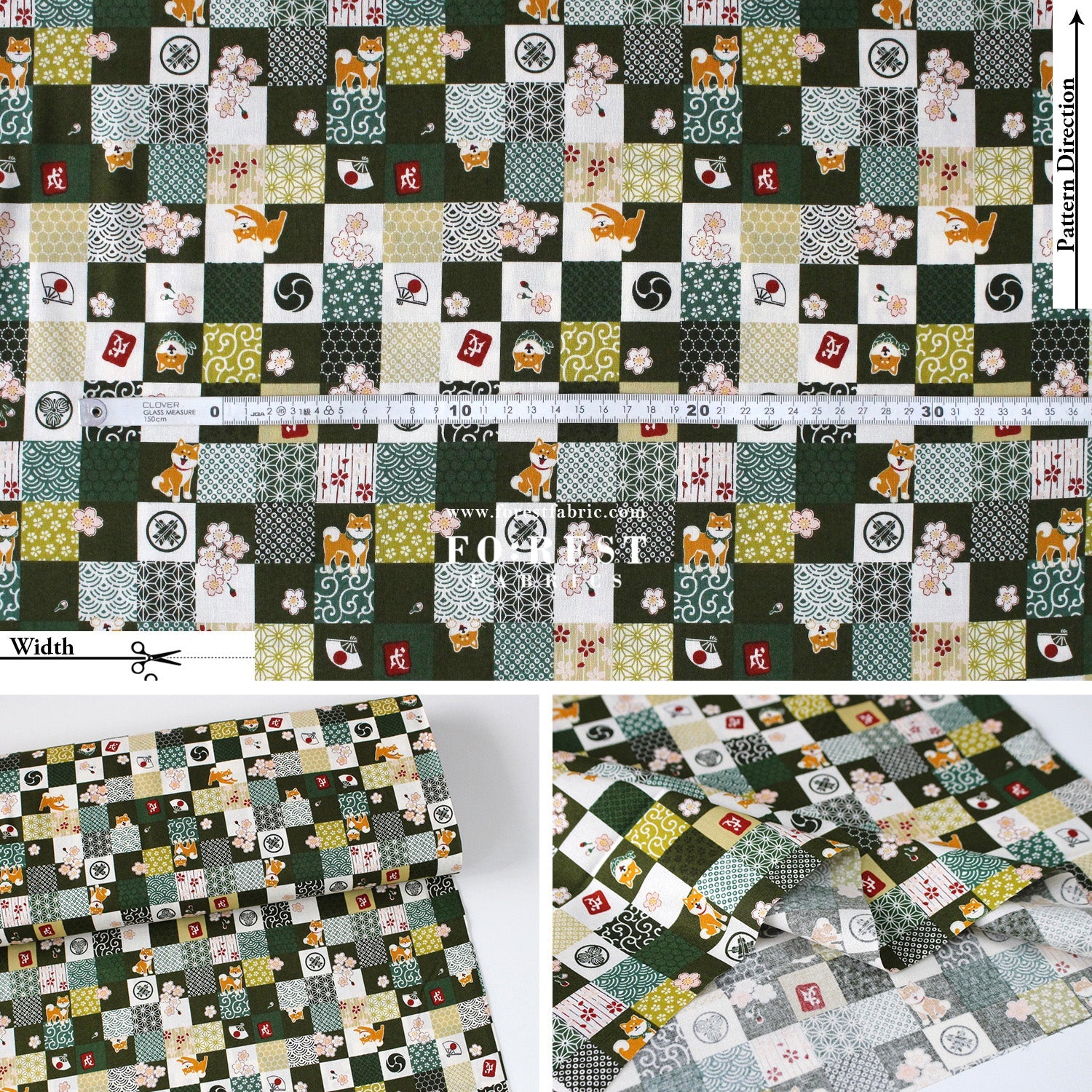 cotton - Shiba inu fabric - FO:REST Fabric 布恩堂Liberty fabrictana lawnjapanese fabricykk zipper