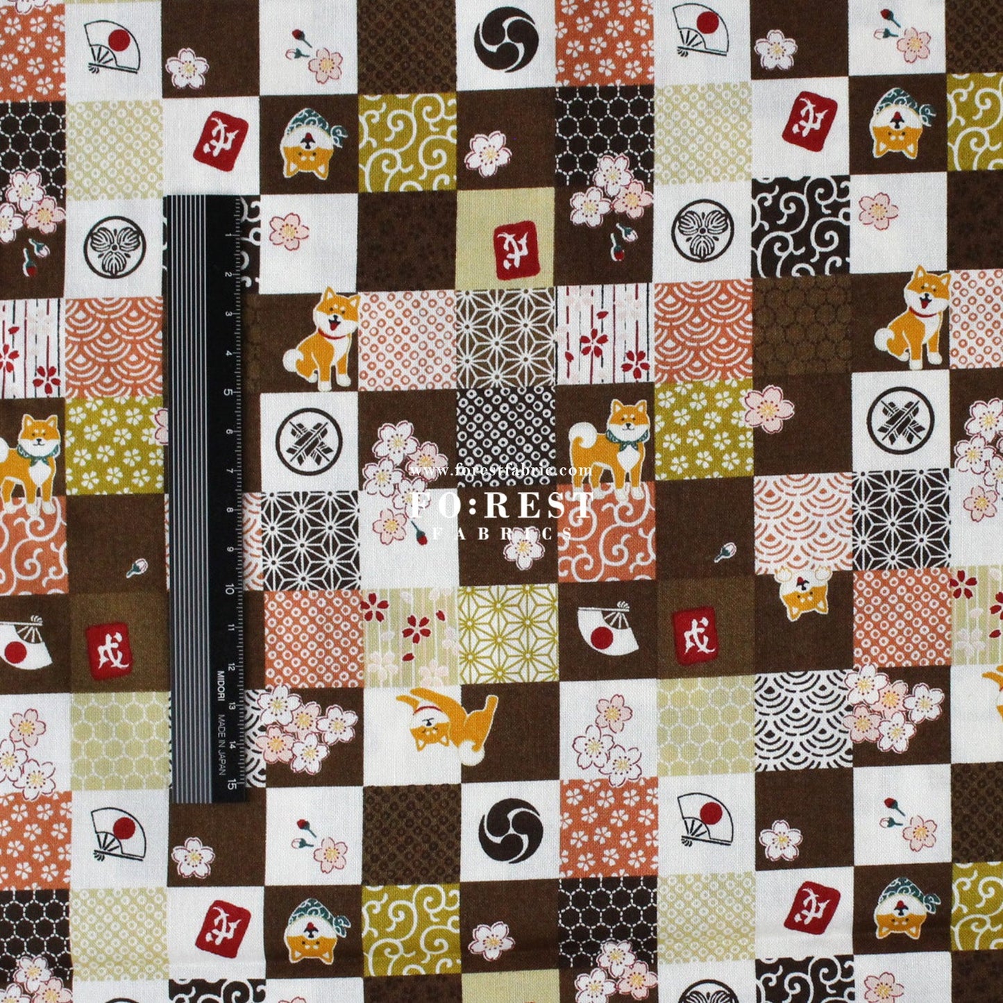 cotton - Shiba inu fabric - FO:REST Fabric 布恩堂Liberty fabrictana lawnjapanese fabricykk zipper
