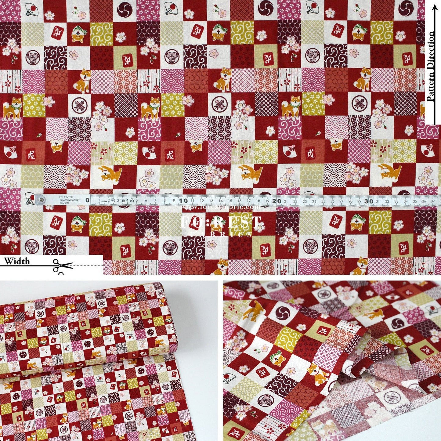 cotton - Shiba inu fabric - FO:REST Fabric 布恩堂Liberty fabrictana lawnjapanese fabricykk zipper