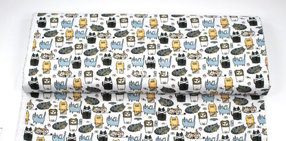 cotton - Silly Cats fabric - FO:REST Fabric 布恩堂Liberty fabrictana lawnjapanese fabricykk zipper