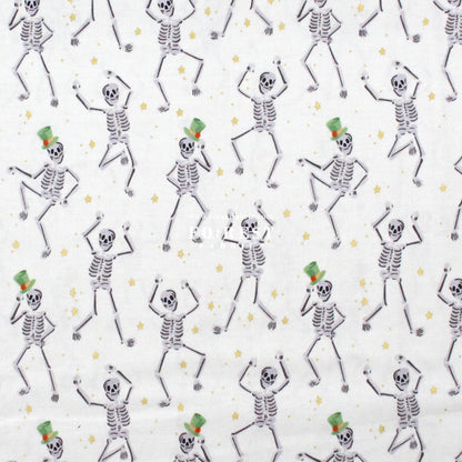 cotton - Skeletons Cream Metallic fabric - FO:REST Fabric 布恩堂Liberty fabrictana lawnjapanese fabricykk zipper
